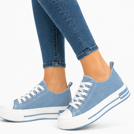 PLATO Γυναικεία Τζιν Δίπατα Sneakers PLATO Γυναικεία Τζιν Δίπατα Sneakers