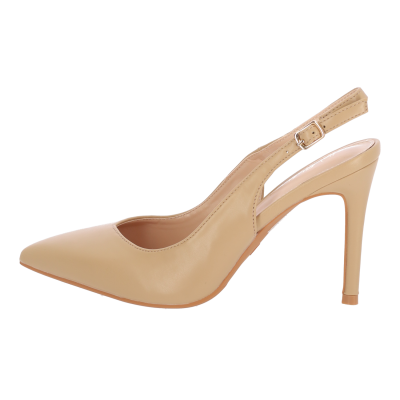 Plato Γυναικεία Μυτερή Γόβα Open Heel από Δερματίνη