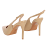 Plato Γυναικεία Μυτερή Γόβα Open Heel από Δερματίνη