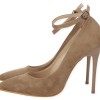 Paylan Suede Heels With Strap & Thin High Heel Paylan Suede Heels With Strap & Thin High Heel