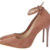 Paylan Suede Heels With Strap & Thin High Heel Paylan Suede Heels With Strap & Thin High Heel