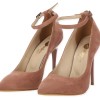 Paylan Suede Heels With Strap & Thin High Heel Paylan Suede Heels With Strap & Thin High Heel