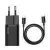 Baseus Σετ Φόρτισης 25W Με Θύρα USB-C & Καλώδιο USB-C σε USB-C Baseus Σετ Φόρτισης 25W Με Θύρα USB-C & Καλώδιο USB-C σε USB-C