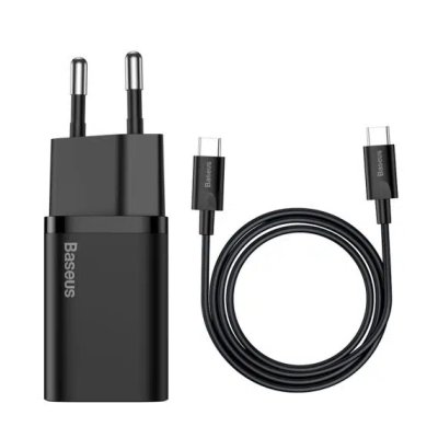 Baseus Σετ Φόρτισης 25W Με Θύρα USB-C & Καλώδιο USB-C σε USB-C
