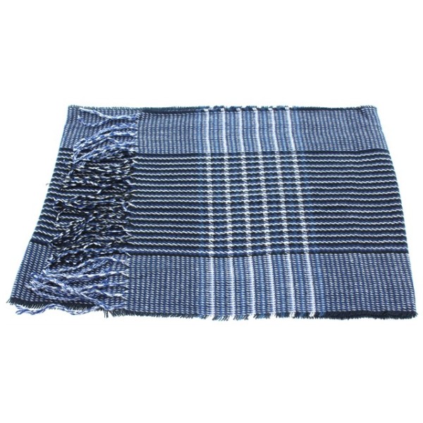 Κασκόλ ανδρικό μπλε με κρόσια