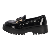 Γυναικεία Loafers Λουστρίνι με Χρυσή Λεπτομέρια σε Μαύρο Χρώμα Γυναικεία Loafers Λουστρίνι με Χρυσή Λεπτομέρια σε Μαύρο Χρώμα