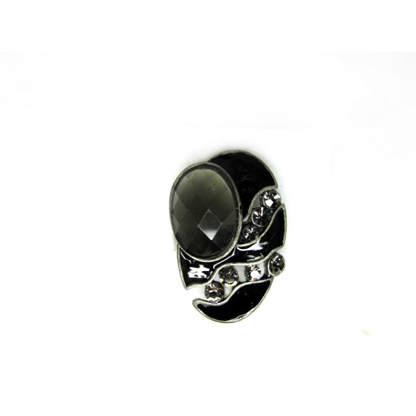 Γυναικείο δαχτυλίδι μαύρο με γκρι πέτρες