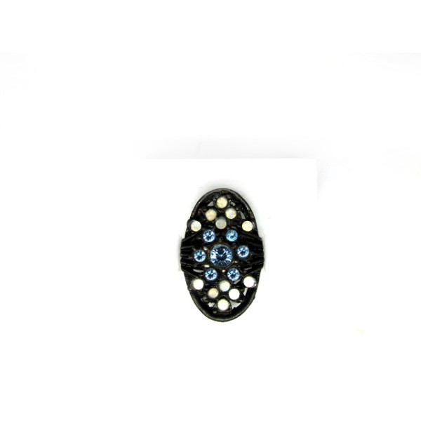 Γυναικείο δαχτυλίδι μαύρο με άσπρες και γαλάζιες πέτρες