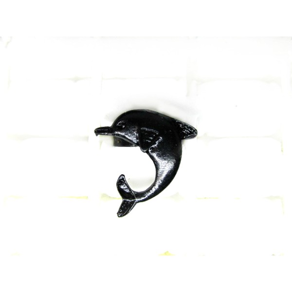 Γυναικείο δαχτυλίδι δελφίνι σε μαύρο χρώμα