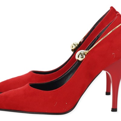 Paylan Suede Heels With Thin High Heel