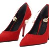 Paylan Suede Heels With Thin High Heel