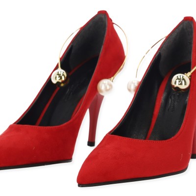 Paylan Suede Heels With Thin High Heel