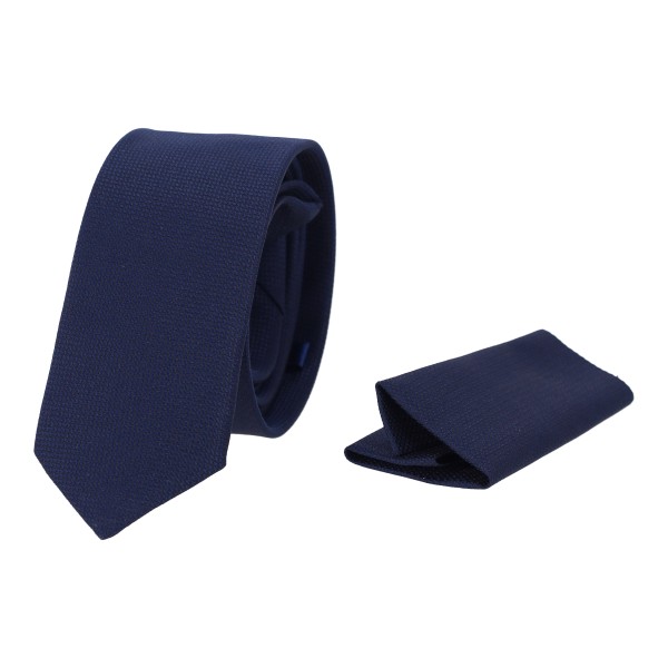 Γραβάτα μπλε με μαντήλι