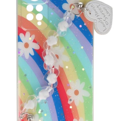 Fashion Case Back Cover Θήκη Με Σχέδιο Λουλούδια Και Ενσωματωμένο Λουράκι Χάντρες (Xiaomi Redmi Note 11 Pro 4G &Xiaomi Redmi Note 11 Pro 5G)