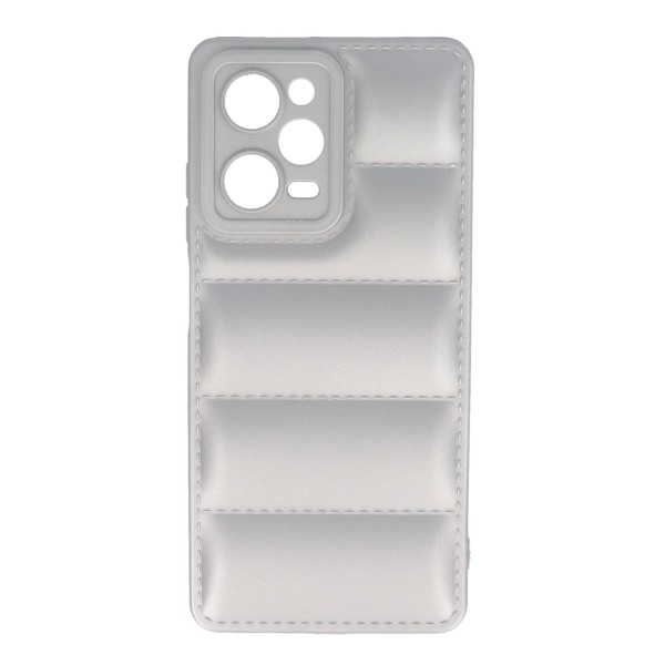 Fashion Case Back Cover Θήκη Σιλικόνης Puffer Ασημί (Xiaomi Redmi Note 12 Pro 5G & Xiaomi Poco X5 Pro 5G) Αξεσουάρ Κινητών/Tablet