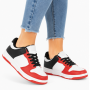 JOMIX Γυναικεία Sneaker από Δερματίνη σε Άσπρο-Κόκκινο Χρώμα