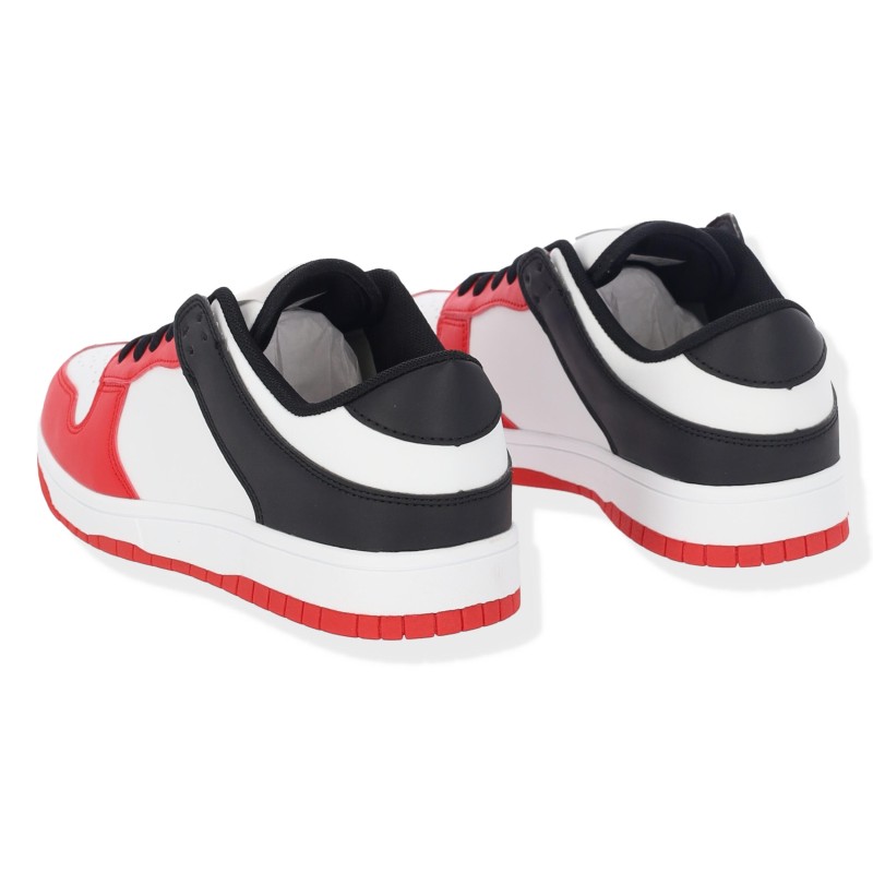 JOMIX Γυναικεία Sneaker από Δερματίνη σε Άσπρο-Κόκκινο Χρώμα