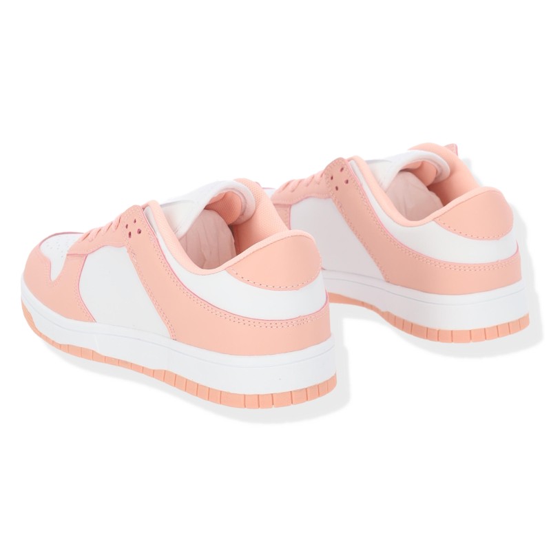 JOMIX Γυναικεία Sneaker από Δερματίνη σε Σομόν-Άσπρο Χρώμα