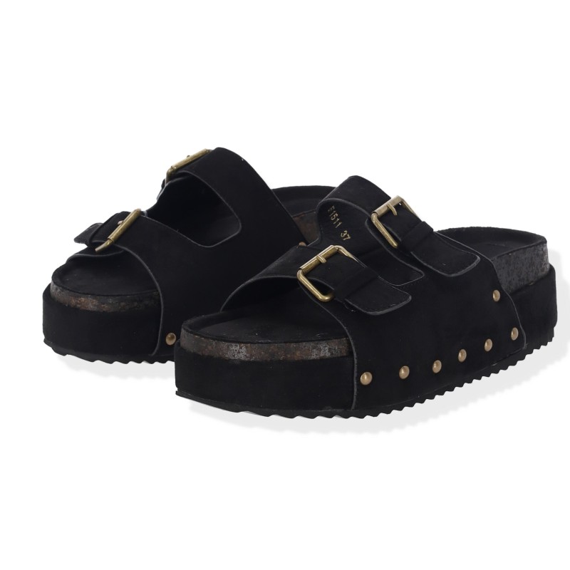 ATLANTA Γυναικεία Σανδάλια με Δίπλα Λουράκια Flatforms Καστόρι με τρουκς ATLANTA Γυναικεία Σανδάλια με Δίπλα Λουράκια Flatforms Καστόρι με τρουκς