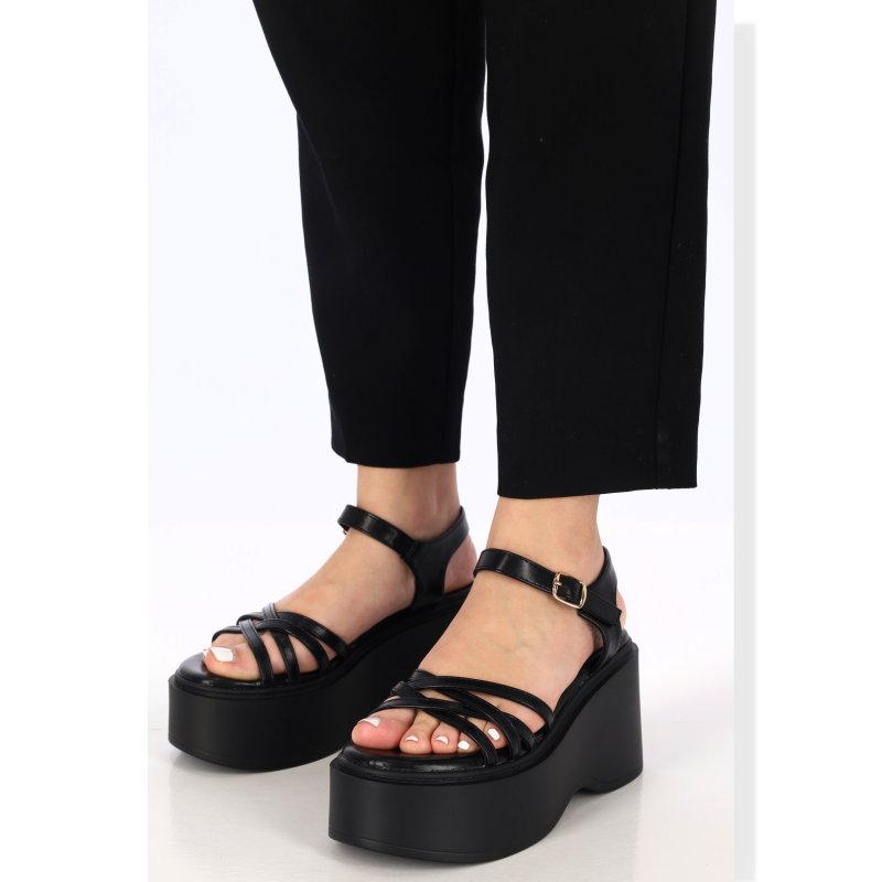 Alta Moda Γυναικεία Flatform Σανδάλια από Δερματίνη Alta Moda Γυναικεία Flatform Σανδάλια από Δερματίνη