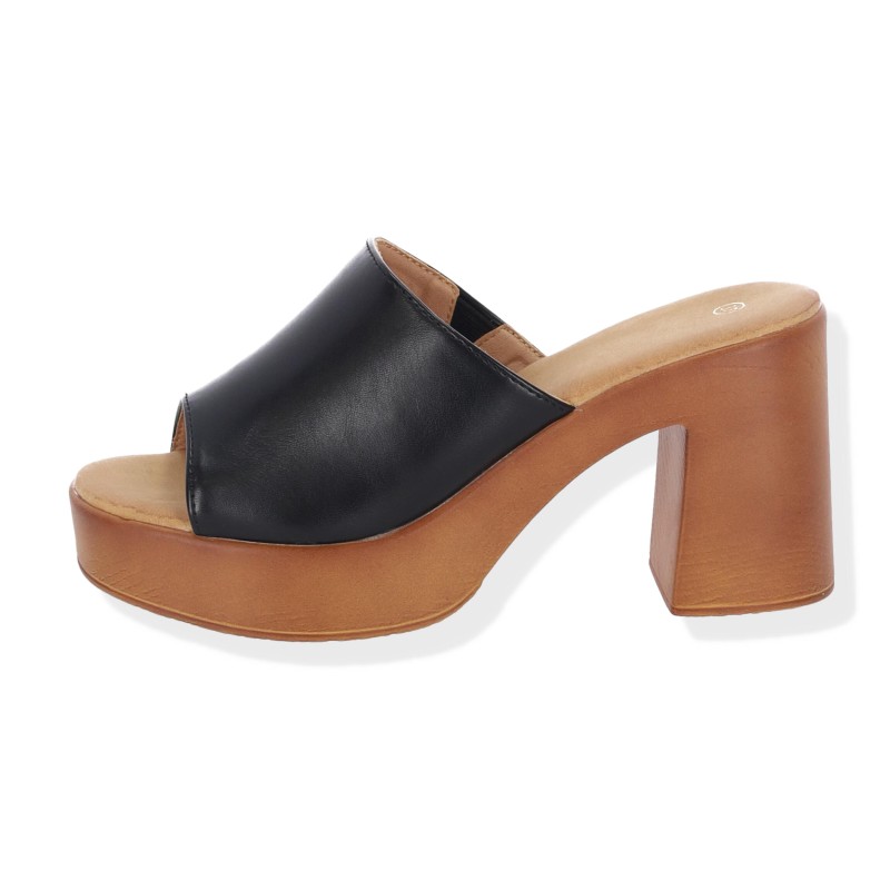 ALTA MODA Γυναικεία Clogs με Χοντρό Τακούνι Δερματίνη ALTA MODA Γυναικεία Clogs με Χοντρό Τακούνι Δερματίνη