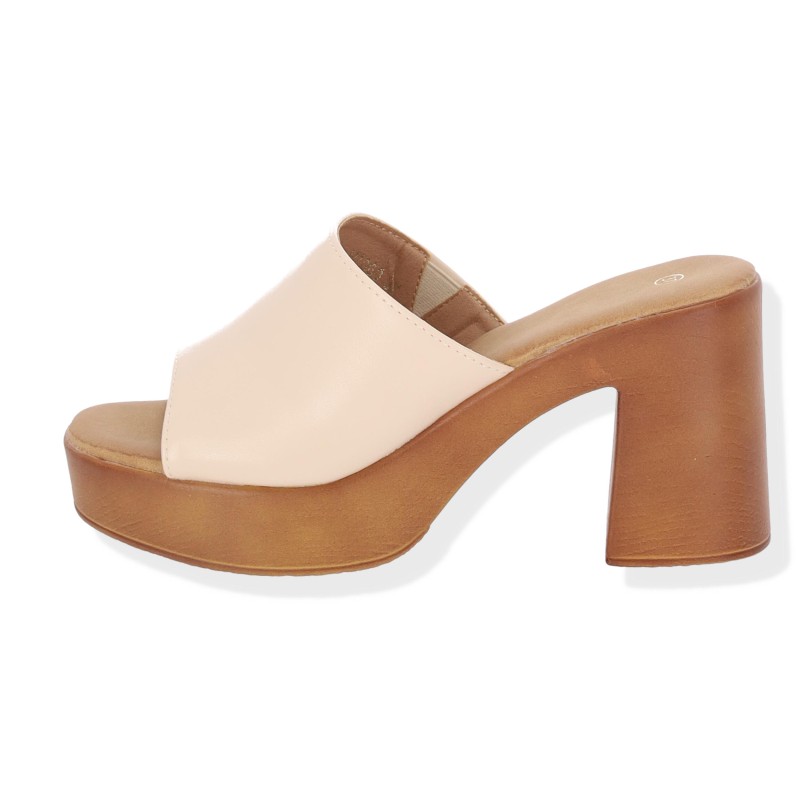 ALTA MODA Γυναικεία Clogs με Χοντρό Τακούνι Δερματίνη ALTA MODA Γυναικεία Clogs με Χοντρό Τακούνι Δερματίνη