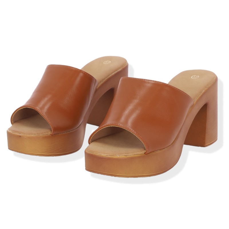 ALTA MODA Γυναικεία Clogs με Χοντρό Τακούνι Δερματίνη ALTA MODA Γυναικεία Clogs με Χοντρό Τακούνι Δερματίνη