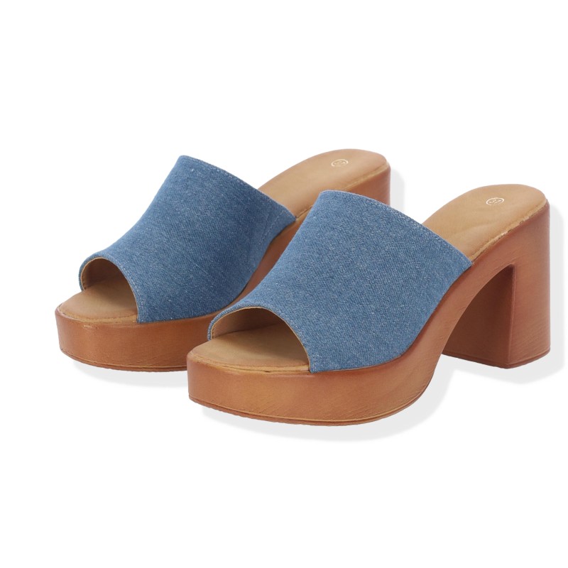 ALTA MODA Γυναικεία Clogs με Χοντρό Τακούνι Δερματίνη ALTA MODA Γυναικεία Clogs με Χοντρό Τακούνι Δερματίνη