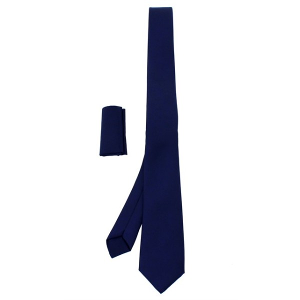 Γραβάτα μπλε σκούρο με μαντήλι