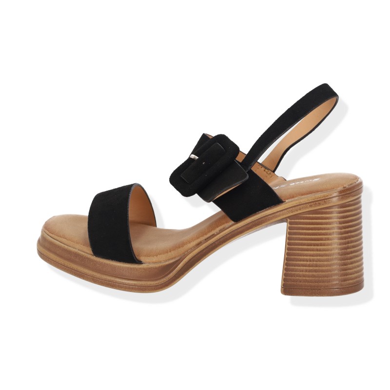 Sweet Shoes Γυναικεία Σουέτ  Πέδιλα Clogs με Χοντρό Τακούνι