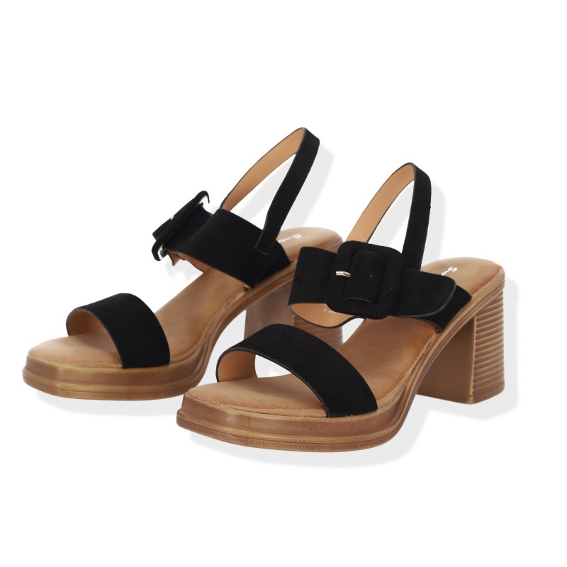 Sweet Shoes Γυναικεία Σουέτ  Πέδιλα Clogs με Χοντρό Τακούνι