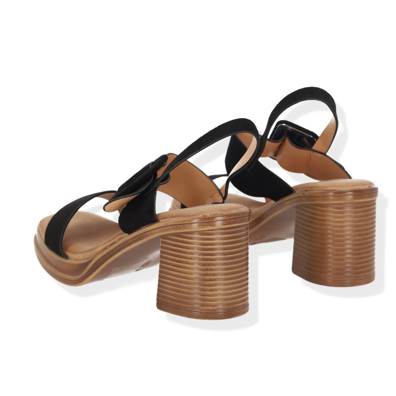 Sweet Shoes Γυναικεία Σουέτ  Πέδιλα Clogs με Χοντρό Τακούνι
