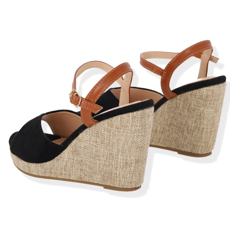 CHC-SHOES Γυναικεία Σουέτ Εσπαντρίγια σε Μαύρο Χρώμα