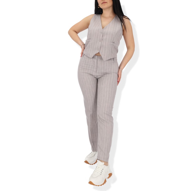 LC MODA Γυναικείο Γιλέκο με Ρίγες