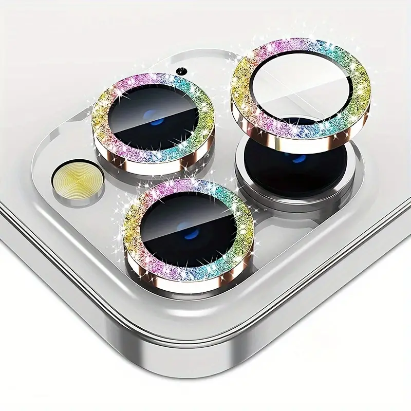 Camera Lens Tempered Glass Με Στρας (Iphone 14 Pro & Iphone 14 Pro Max & Iphone 15 Pro & Iphone 15 Pro Max & Iphone 16 Pro & Iphone 16 Pro Max)