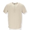 Relaxed fit Ανδρικο λινό πουκάμισο με λαιμό mao