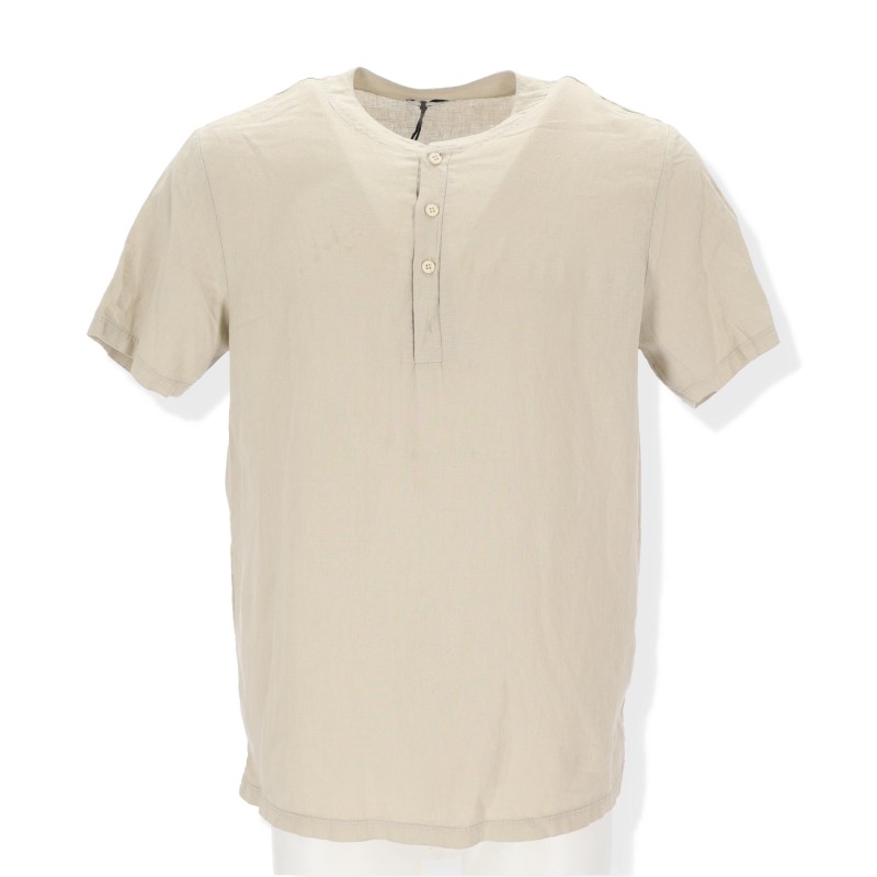 Relaxed fit Ανδρικο λινό πουκάμισο με λαιμό mao Relaxed fit Ανδρικο λινό πουκάμισο με λαιμό mao