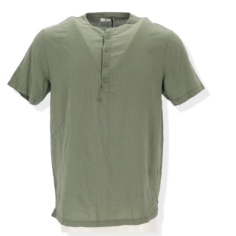 Relaxed fit Ανδρικο λινό πουκάμισο με λαιμό mao Relaxed fit Ανδρικο λινό πουκάμισο με λαιμό mao