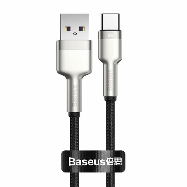 Baseus Cafule Braided USB σε USB-C Καλώδιο Φόρτισης 66W Μαύρο 2m Αξεσουάρ Κινητών/Tablet