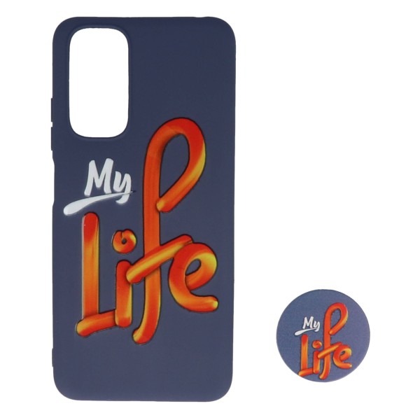 Back Cover Θήκη Σιλικόνης Με Σχέδιο My Life Και Pop Socket (Xiaomi Redmi Note 11 4G & Xiaomi Redmi Note 11s) Αξεσουάρ Κινητών/Tablet