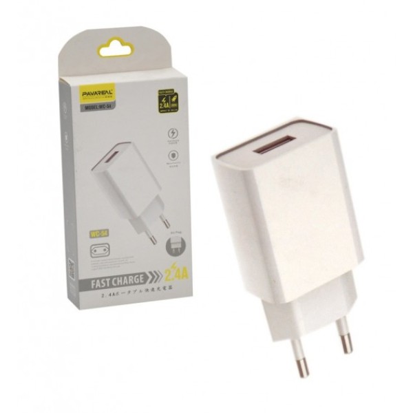 PAVAREAL WC-54 Fast Charge 2.4A USB Αντάπτορας Άσπρος