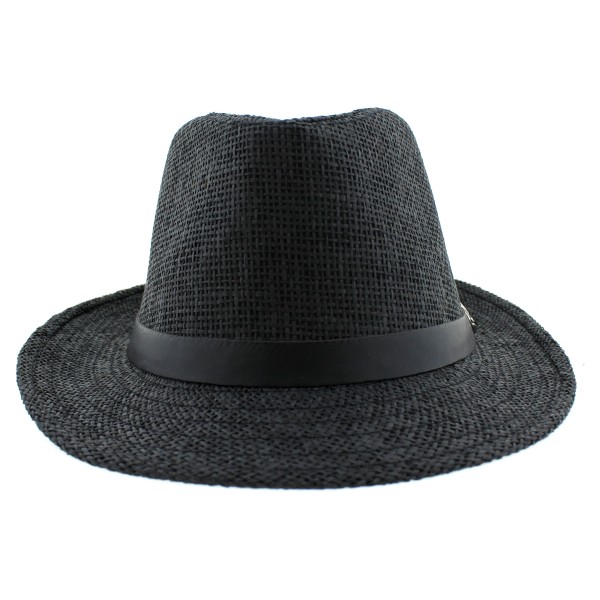 Καπέλο ανδρικό ψάθινο καβουράκι μαύρο χρώμα