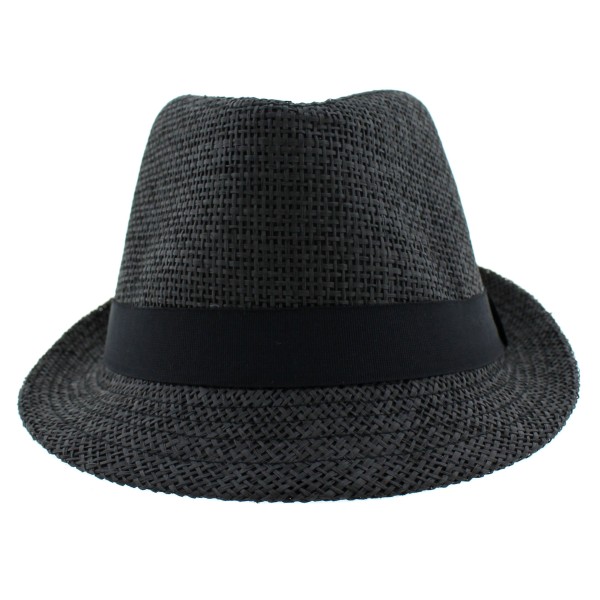 Καπέλο ανδρικό ψάθινο καβουράκι μαύρο χρώμα