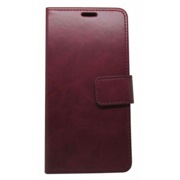 Θήκη Book Wallet Πορτοφόλι Με Μαγνητικό Κούμπωμα Μπορντό (Xiaomi Mi 8 Lite) Αξεσουάρ Κινητών/Tablet