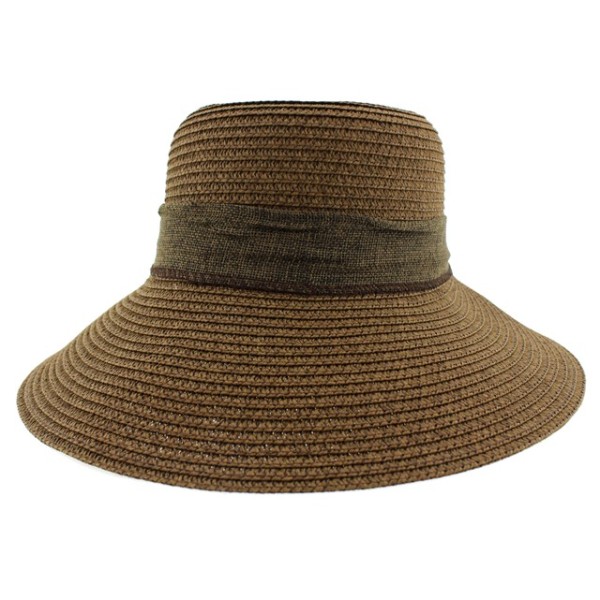 Καπέλο γυναικείο ψάθινο καβουράκι καφέ χρώμα
