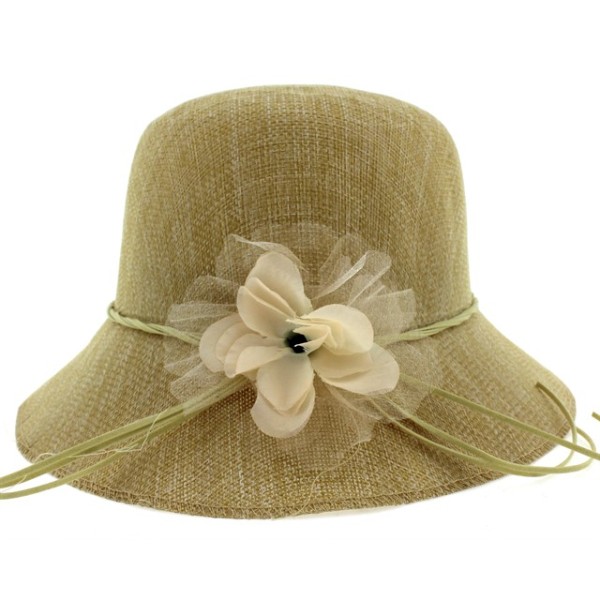 Καπέλο γυναικείο βουάλ καβουράκι μπεζ χρώμα