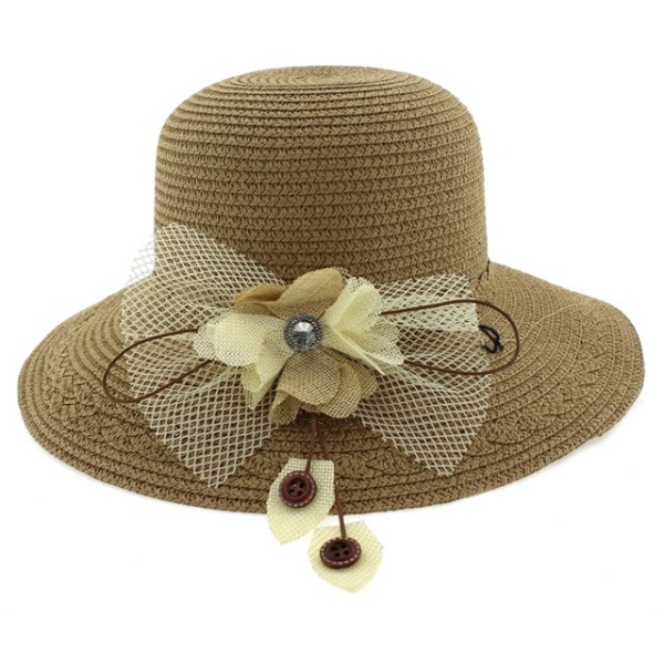 Καπέλο γυναικείο ψάθινο καβουράκι ταμπά χρώμα