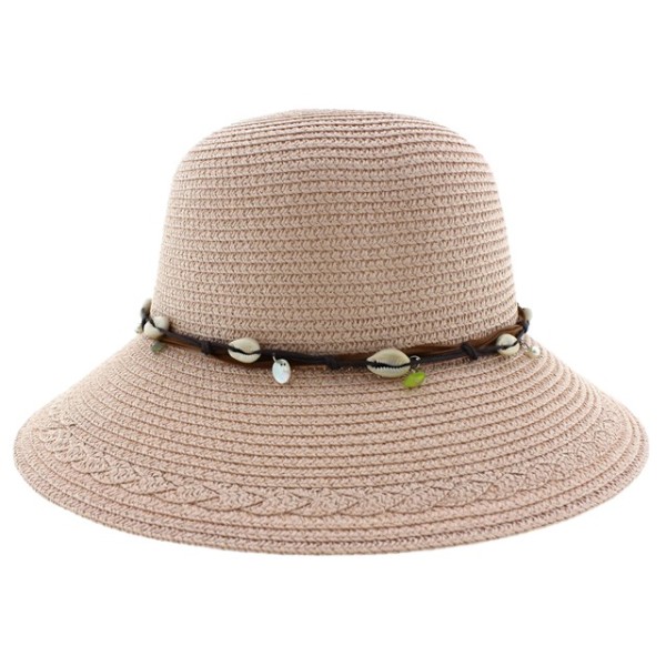 Καπέλο γυναικείο ψάθινο καβουράκι ροζ χρώμα