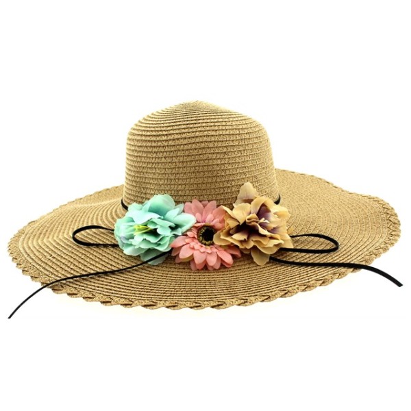 Καπέλο γυναικείο ψάθινο καβουράκι καφέ χρώμα