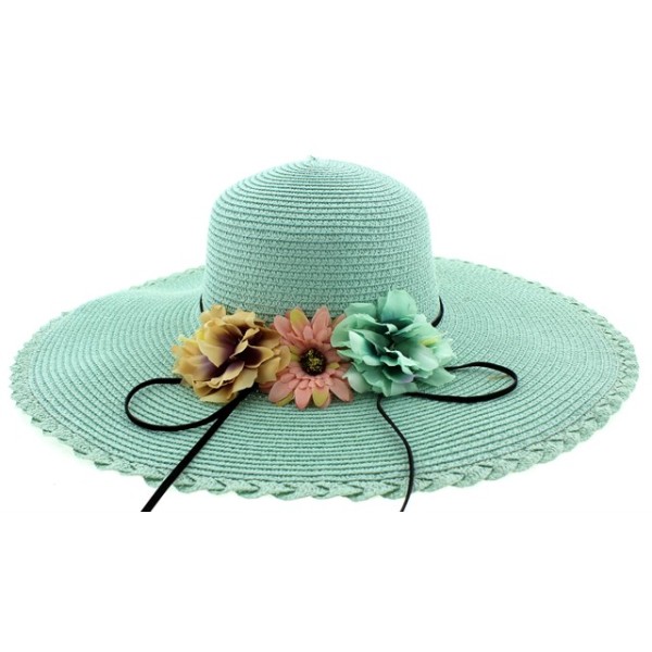 Καπέλο γυναικείο ψάθινο καβουράκι πράσινο χρώμα